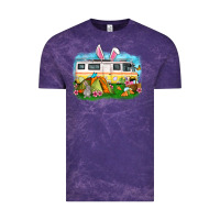 Cloud Purple Easter Day camper Vintage Tee - OliviaCreatesArt