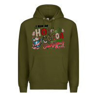 Army Green I Run Hot Cocoa And Christmas Cheer Premium Hoodie - CowhideDigitalArt