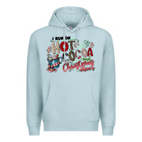 Blue Mist I Run Hot Cocoa And Christmas Cheer Premium Hoodie - CowhideDigitalArt