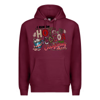 Burgundy I Run Hot Cocoa And Christmas Cheer Premium Hoodie - CowhideDigitalArt