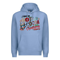 Colony Blue I Run Hot Cocoa And Christmas Cheer Premium Hoodie - CowhideDigitalArt