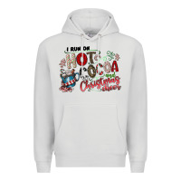 Dove Grey I Run Hot Cocoa And Christmas Cheer Premium Hoodie - CowhideDigitalArt