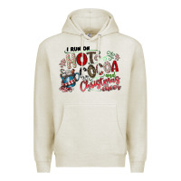 Oatmeal Heather I Run Hot Cocoa And Christmas Cheer Premium Hoodie - CowhideDigitalArt