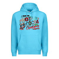 Ocean Blue I Run Hot Cocoa And Christmas Cheer Premium Hoodie - CowhideDigitalArt