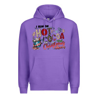 Purple I Run Hot Cocoa And Christmas Cheer Premium Hoodie - CowhideDigitalArt