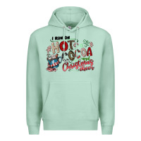 Seafoam I Run Hot Cocoa And Christmas Cheer Premium Hoodie - CowhideDigitalArt