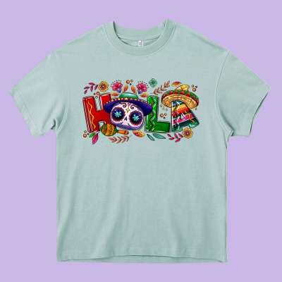 Hola Cinco De Mayo Heavy Core Tee Designed By Nancycooperartshop