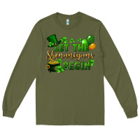Army Green Let the shenanigans begin St. Patricks Day Long Sleeve Tee - FaDigitalArtStudio