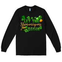 Black Let the shenanigans begin St. Patricks Day Long Sleeve Tee - FaDigitalArtStudio
