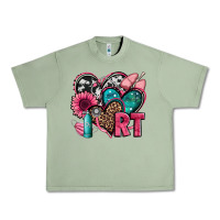 Oil Green rt respiratory therapist hearts Urban Heavy Tee - Jasminsmagicworld