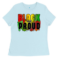 Baby Blue black and proud Ladies Tee - CowGirlArtShop