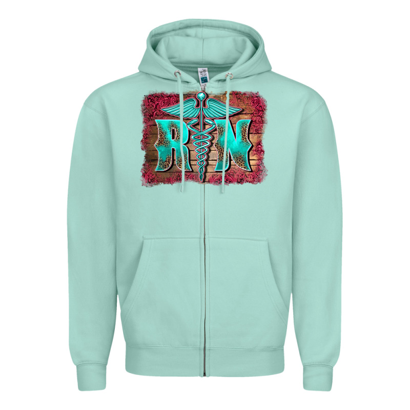 Registered Medical Symbol Nurse Background Zipper Hoodie by BarkalooDesign | Teevron