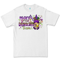 White Mardi Gras drinking team with gnome Premium Tee - HowdyJamesFarm