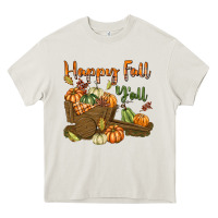 Cream Happy Fall Y'all Heavy Core Tee - texasbilliewilder