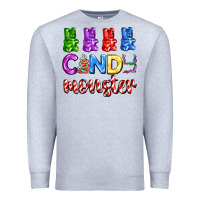 Heather Grey candy monster with jelly bear Premium Sweatshirt - AdoDesignShop
