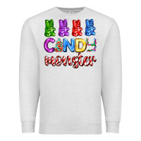 Oatmeal Heather candy monster with jelly bear Premium Sweatshirt - AdoDesignShop