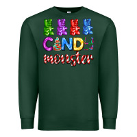 Sports Green candy monster with jelly bear Premium Sweatshirt - AdoDesignShop