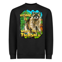 Black raccoon home is where the trash is Heavyweight Sweatshirt - BarkalooDesign
