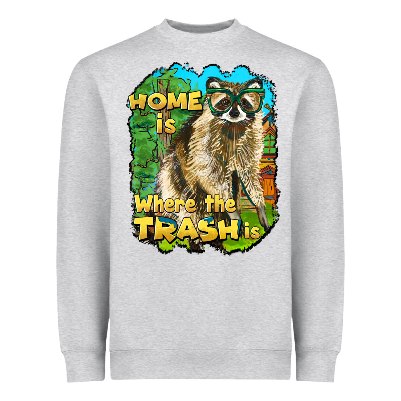 Raccoon Home Is Where The Trash Is Heavyweight Sweatshirt by BarkalooDesign | Teevron