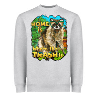Heather Grey raccoon home is where the trash is Heavyweight Sweatshirt - BarkalooDesign