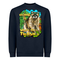 Navy raccoon home is where the trash is Heavyweight Sweatshirt - BarkalooDesign