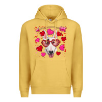 Antique Gold Valentine's day  bull terrier Premium Hoodie - RanaPortraitStore
