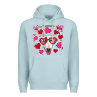 Blue Mist Valentine's day  bull terrier Premium Hoodie - RanaPortraitStore