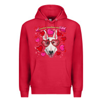 Cardinal Valentine's day  bull terrier Premium Hoodie - RanaPortraitStore