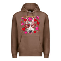 Chestnut Valentine's day  bull terrier Premium Hoodie - RanaPortraitStore
