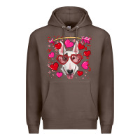 Coffee Valentine's day  bull terrier Premium Hoodie - RanaPortraitStore