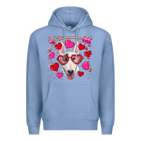 Colony Blue Valentine's day  bull terrier Premium Hoodie - RanaPortraitStore