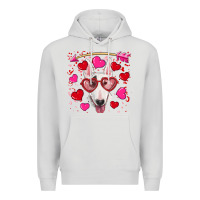 Dove Grey Valentine's day  bull terrier Premium Hoodie - RanaPortraitStore