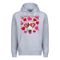 Heather Grey Valentine's day  bull terrier Premium Hoodie - RanaPortraitStore