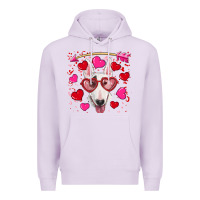 Lilac Valentine's day  bull terrier Premium Hoodie - RanaPortraitStore