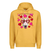 Mustard Valentine's day  bull terrier Premium Hoodie - RanaPortraitStore