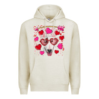 Oatmeal Heather Valentine's day  bull terrier Premium Hoodie - RanaPortraitStore