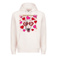 Pale Pink Valentine's day  bull terrier Premium Hoodie - RanaPortraitStore