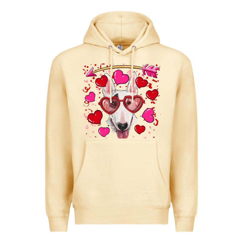 Valentine's Day  Bull Terrier Premium Hoodie by RanaPortraitStore | Teevron