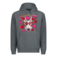Rock Valentine's day  bull terrier Premium Hoodie - RanaPortraitStore