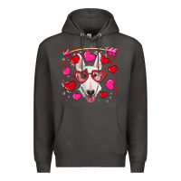 Smoke Valentine's day  bull terrier Premium Hoodie - RanaPortraitStore