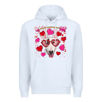 White Valentine's day  bull terrier Premium Hoodie - RanaPortraitStore