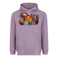Lavender joy with basketball and santa's hat Heavyweight Hoodie - AdoDesignShop
