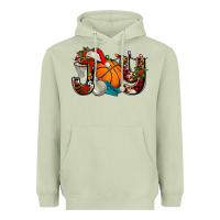 Matcha joy with basketball and santa's hat Heavyweight Hoodie - AdoDesignShop