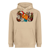 Mushroom joy with basketball and santa's hat Heavyweight Hoodie - AdoDesignShop