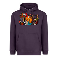 Plum joy with basketball and santa's hat Heavyweight Hoodie - AdoDesignShop