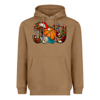 Toasted Coconut joy with basketball and santa's hat Heavyweight Hoodie - AdoDesignShop