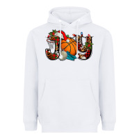 White joy with basketball and santa's hat Heavyweight Hoodie - AdoDesignShop
