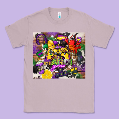 Mardi Gras Gamer Classic Tee Designed By Cowgirlartshop