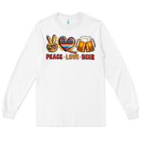 White peace love beer bbs Long Sleeve Tee - BundleAndBundleShop