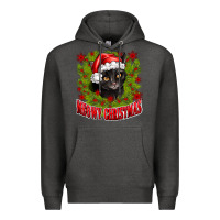 Charcoal Heather meowy christmas Premium Hoodie - CowhideDigitalArt